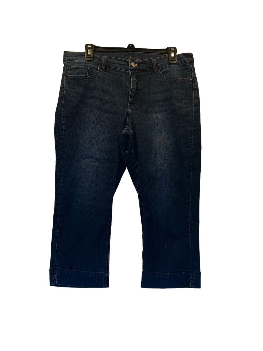 Soho Dark Blue Skinny Crop Jeans